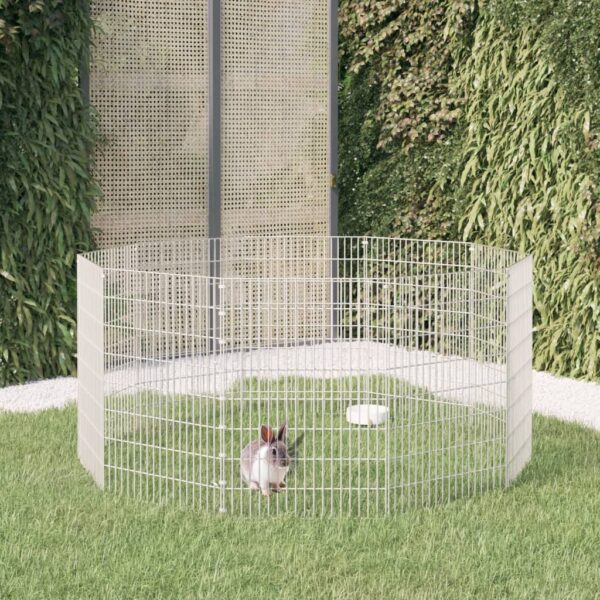 vidaXL Free Range Animal Enclosure 10-Panel 54x80 cm Galvanised Iron - Image 1