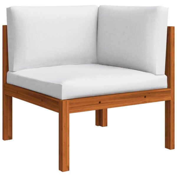 vidaXL 10 Piece Garden Lounge Set with Cushions Cream Wood Acacia&Rope - Image 5