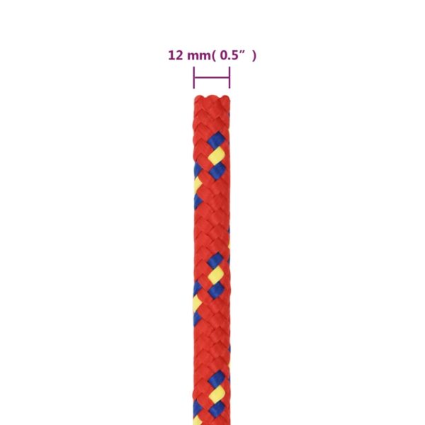 vidaXL Boat Rope Red 12 mm 100 m Polypropylene - Image 6