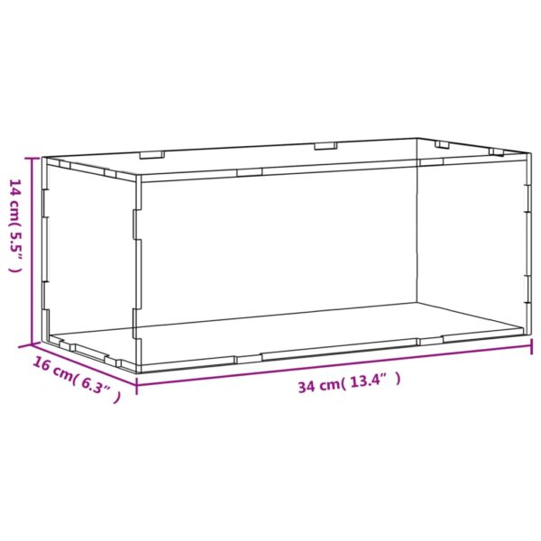 vidaXL Display Box Transparent 34x16x14 cm Acrylic - Image 6