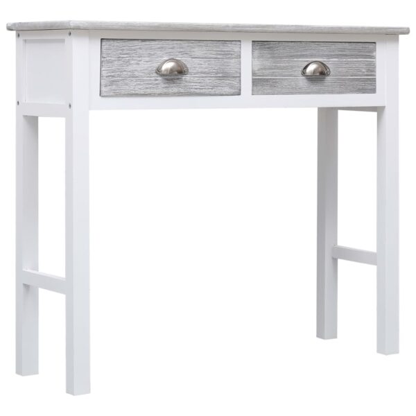 vidaXL Console Table Grey 90x30x77 cm Wood - Image 2