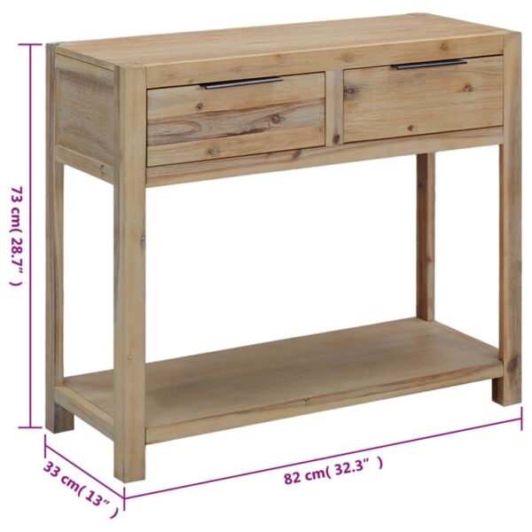 vidaXL Console Table 82x33x73 cm Solid Acacia Wood - Image 7