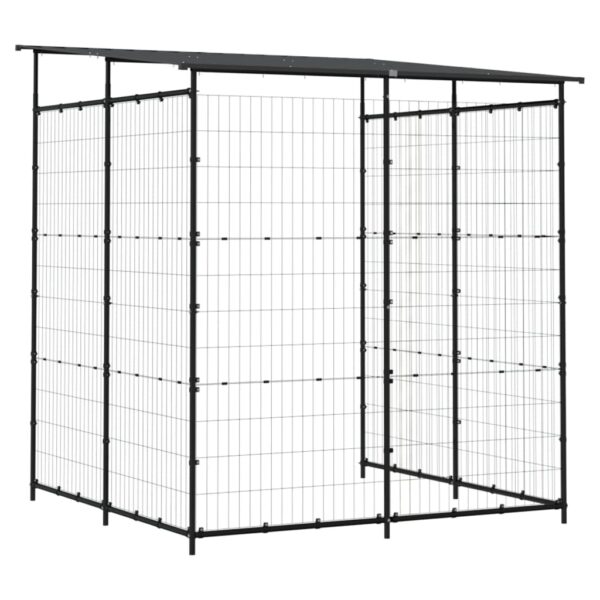 vidaXL Bicycle Shed 190x190x222 cm Steel Black - Image 5