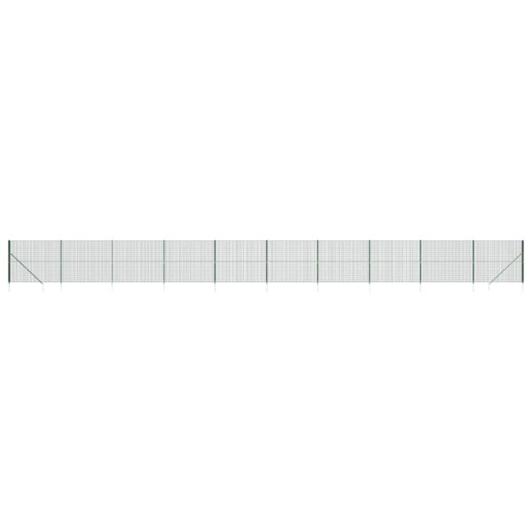 vidaXL Wire Mesh Fence with Spike Anchors Green 1.6x25 m - Image 2
