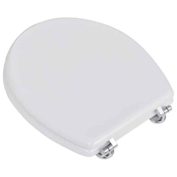 vidaXL WC Toilet Seat MDF Lid Simple Design White - Image 3