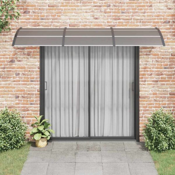 vidaXL Door Canopy Black 300x75 cm Polycarbonate - Image 3
