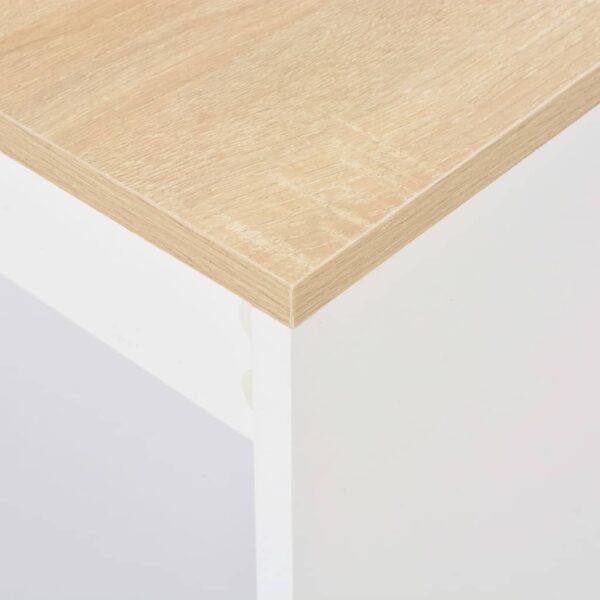 vidaXL Bar Table with Shelf White 110x50x103 cm - Image 5