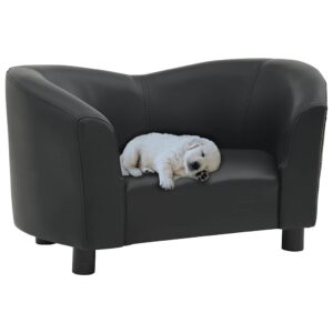 vidaXL Dog Sofa Black 67x41x39 cm Faux Leather