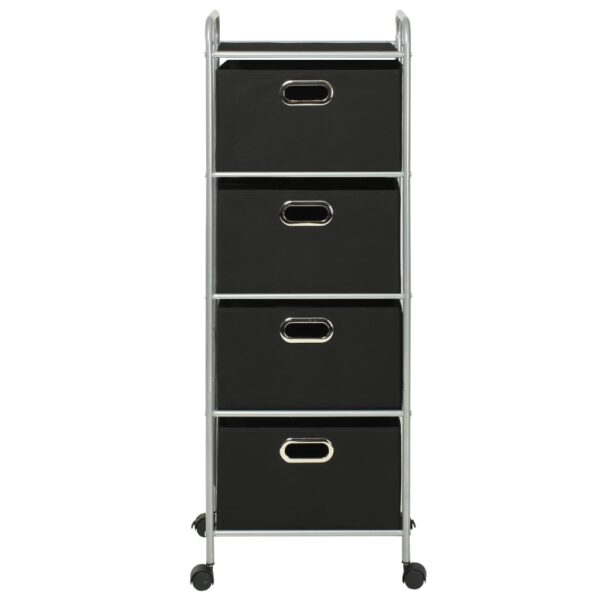 vidaXL Shelving Unit with 4 Storage Boxes Steel and Non-woven Fabric - Image 4