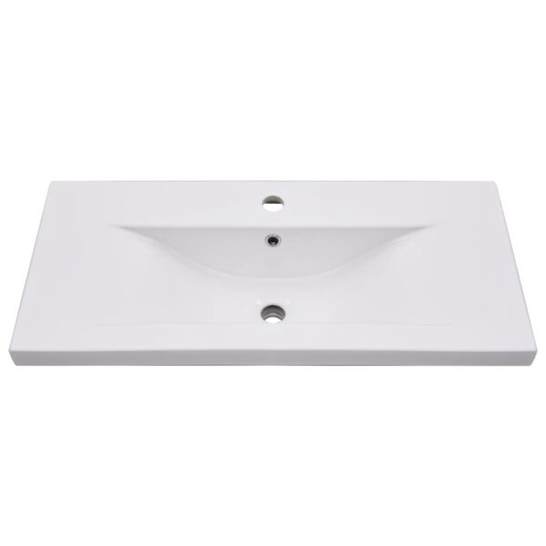 vidaXL Built-in Basin 81x39.5x18.5 cm Ceramic White - Image 3