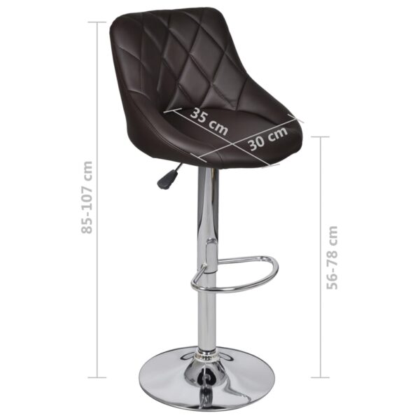 vidaXL Bar Stools 2 pcs Brown Faux Leather - Image 8