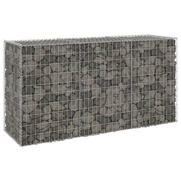 vidaXL Gabion Wall with Covers Galvanised Steel 200x60x100 cm - Image 4