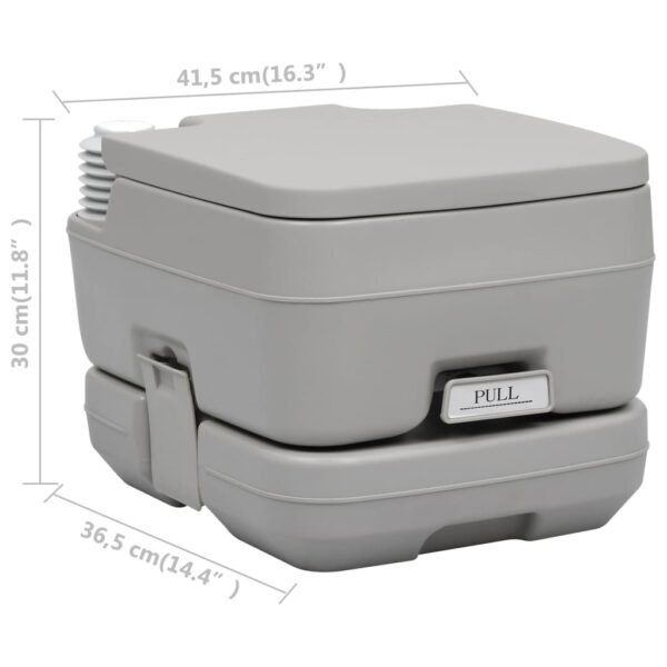 vidaXL Portable Camping Toilet Grey 10+10 L - Image 13