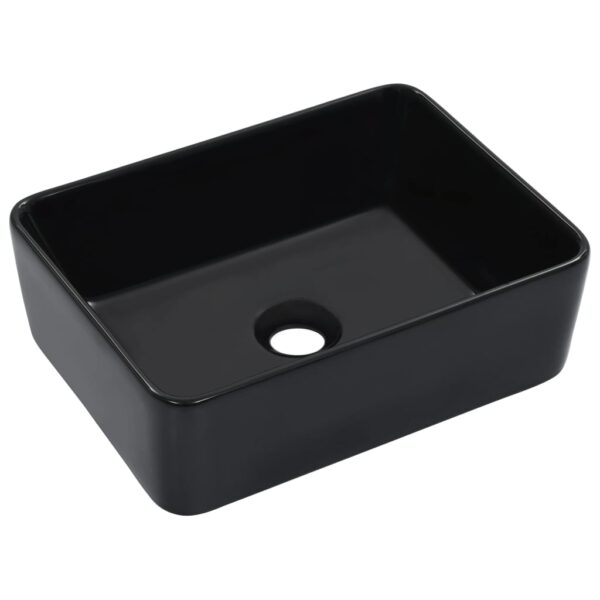 vidaXL Wash Basin 40x30x13 cm Ceramic Black - Image 1