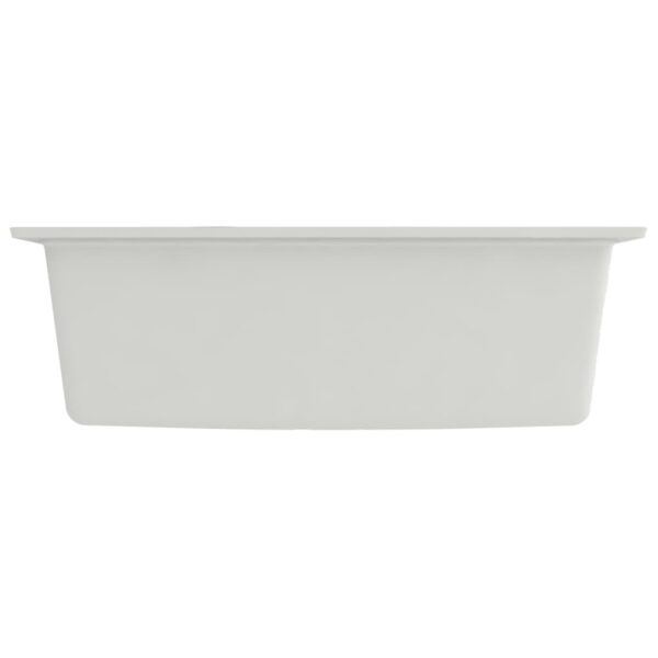 vidaXL Kitchen Sink with Overflow Hole White Granite - Image 4