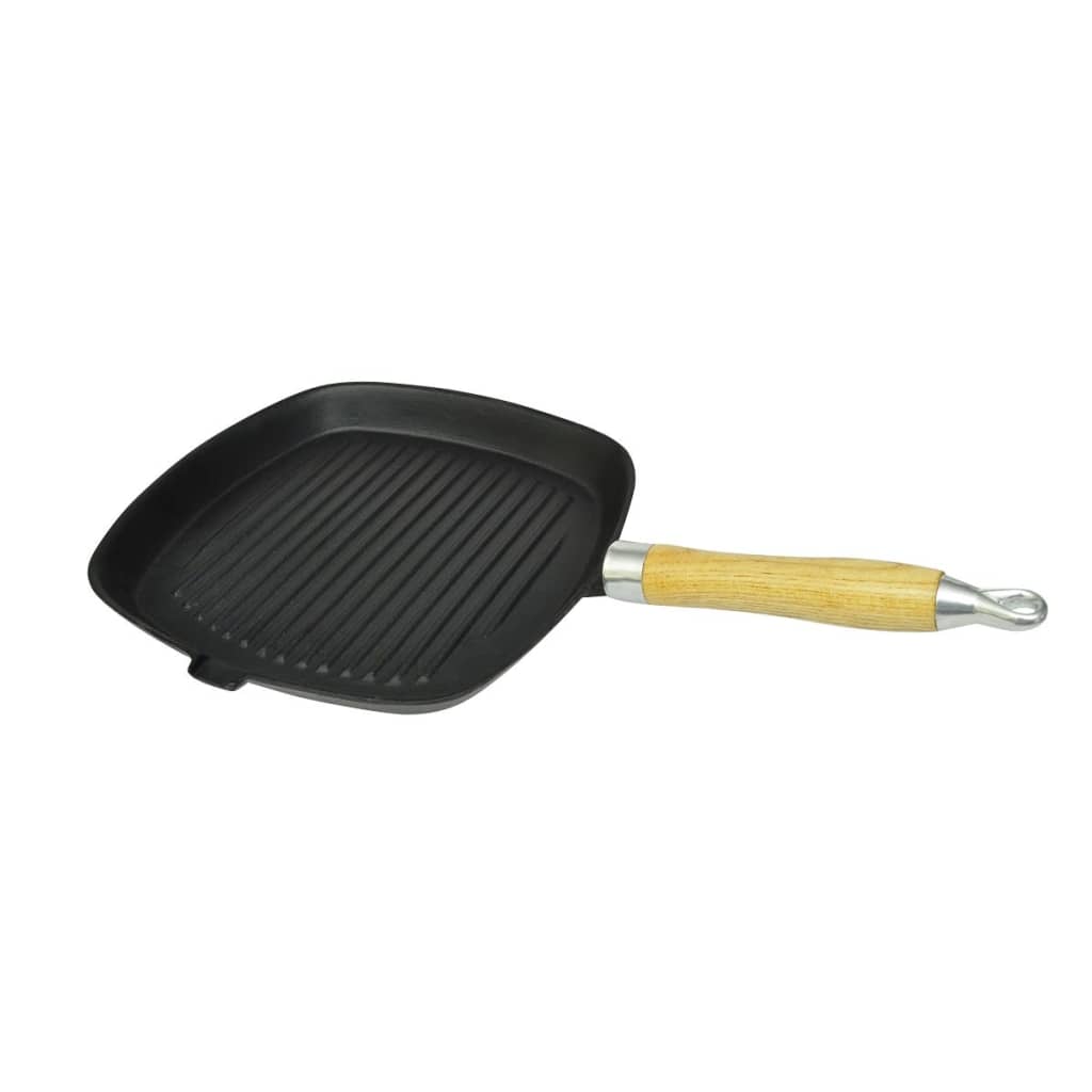 8718475033141_g_en_hd_1 vidaXL Grill Pan with Wooden Handle Cast Iron 20x20 cm - Image 2