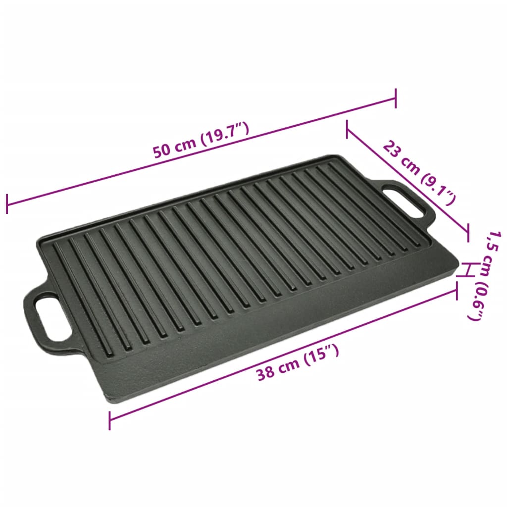 8718475033158_g_en_hd_4 vidaXL Grill Platter Cast Iron Reversible 50x23 cm - Image 5