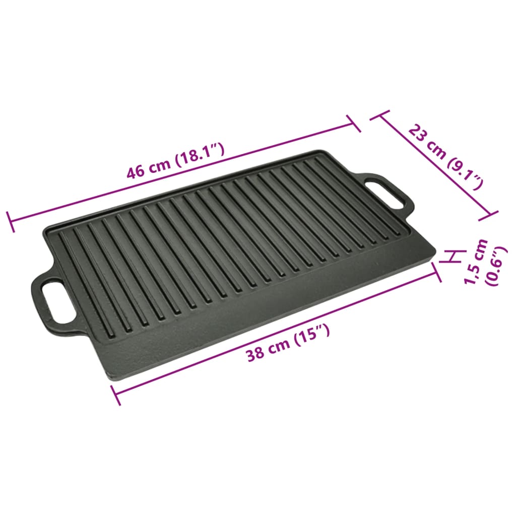 8718475033165_g_en_hd_5 Set of 2 BBQ/Pizza Platter Grill Plate Cast Iron Rever - Image 6