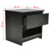 vidaXL Nightstand with One-Drawer Black 2 pcs - Image 6