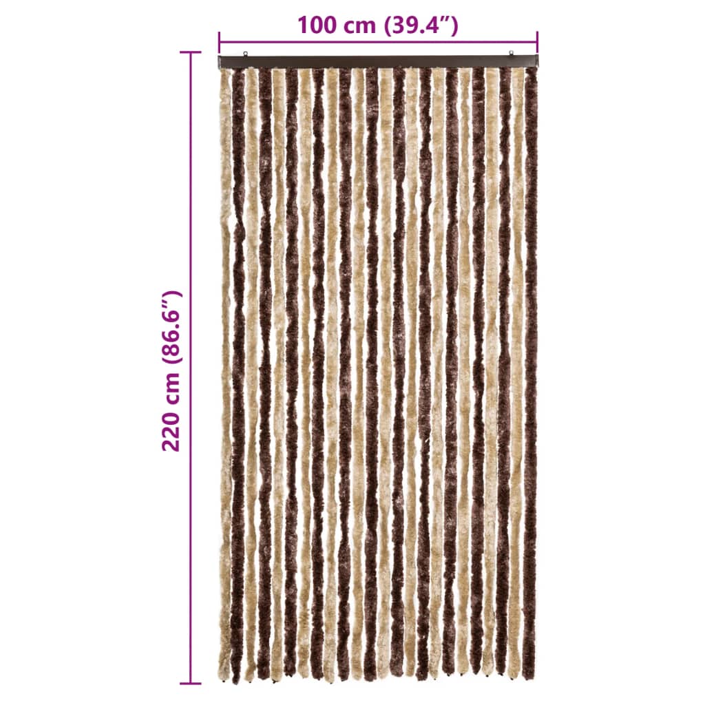 8718475052180_g_en_hd_5 vidaXL Insect Curtain Beige and Light Brown 100x220 cm Chenille - Image 7