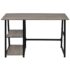 vidaXL Desk with 2 Shelves Grey and Oak - Image 2