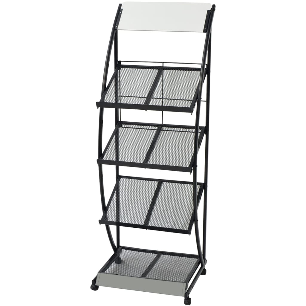 8718475500582_a_en_hd_1 vidaXL Magazine Rack 47x40x134 cm Black and White A4 - Image 1