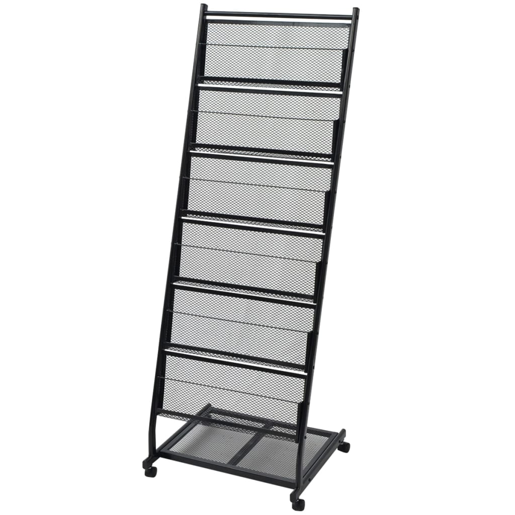 8718475500599_a_en_hd_1 vidaXL Magazine Rack 47.5x43x133 cm Black A4 - Image 1