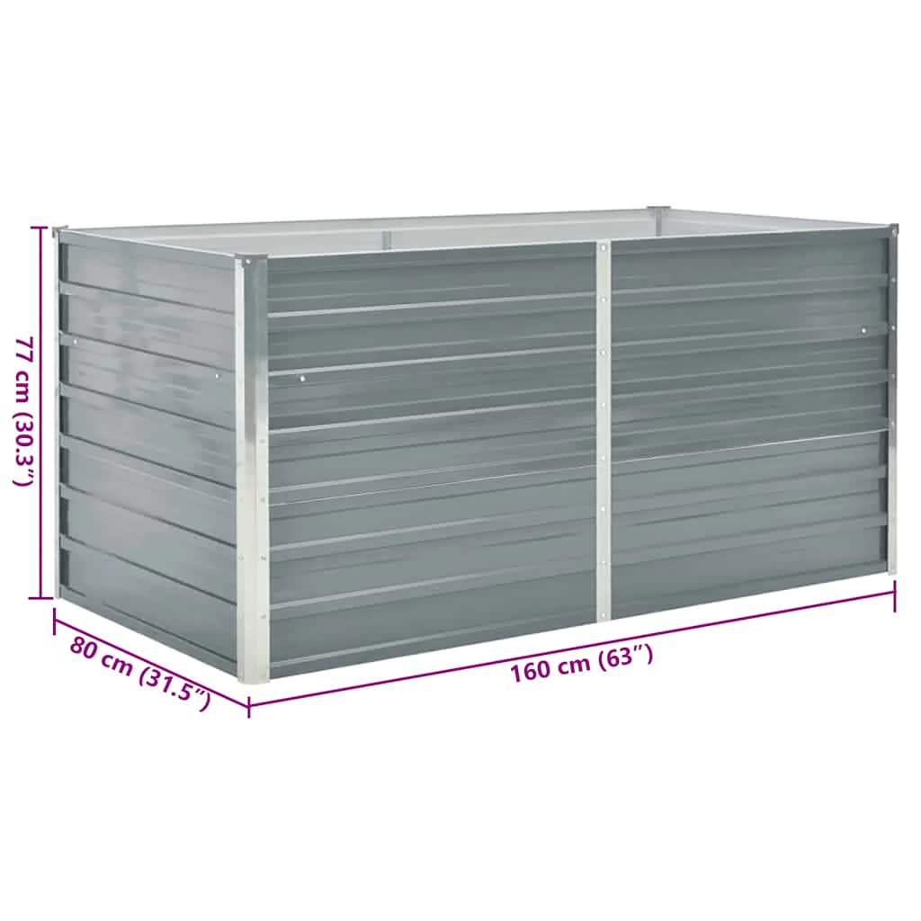 8718475500636_g_en_hd_5 vidaXL Raised Garden Bed 160x80x77 cm Galvanised Steel Grey - Image 7