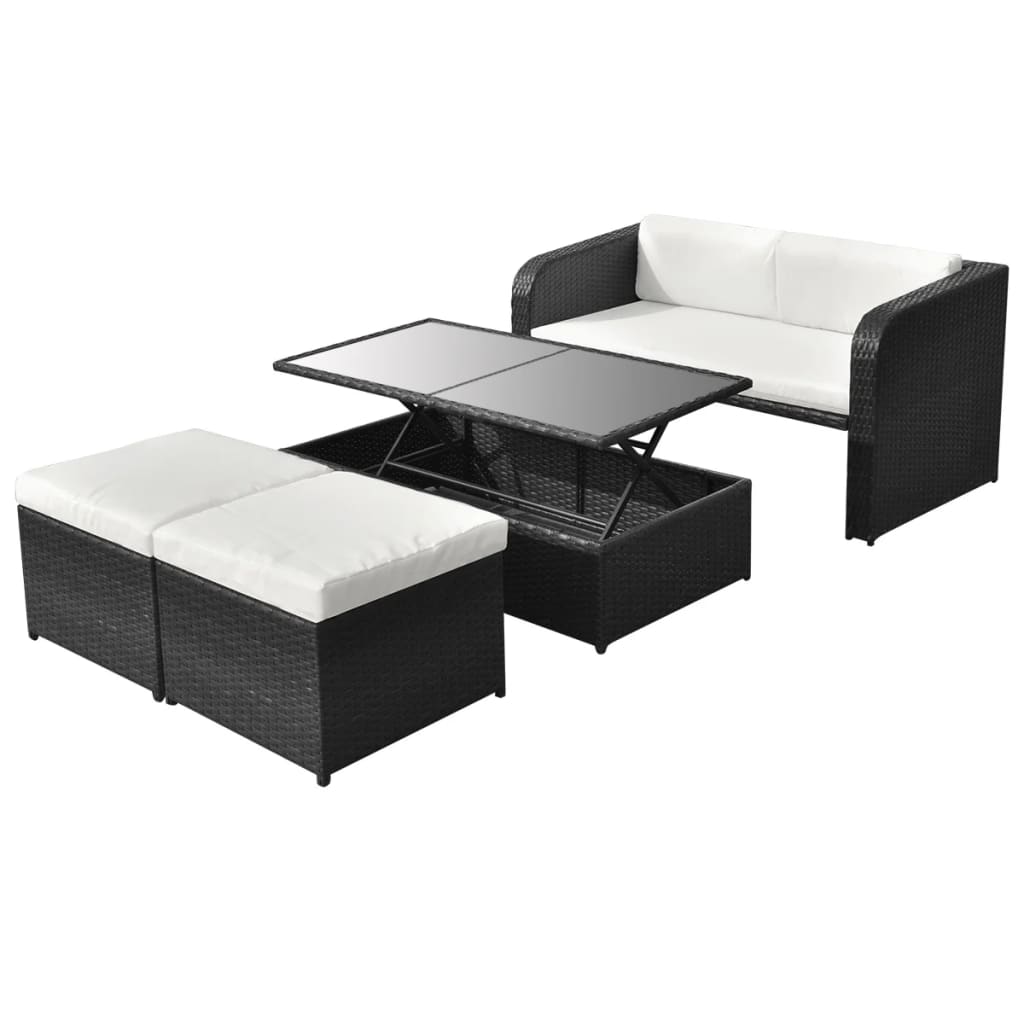 8718475500865_a_en_hd_1 vidaXL 4 Piece Garden Lounge Set with Cushions Poly Rattan Black - Image 1
