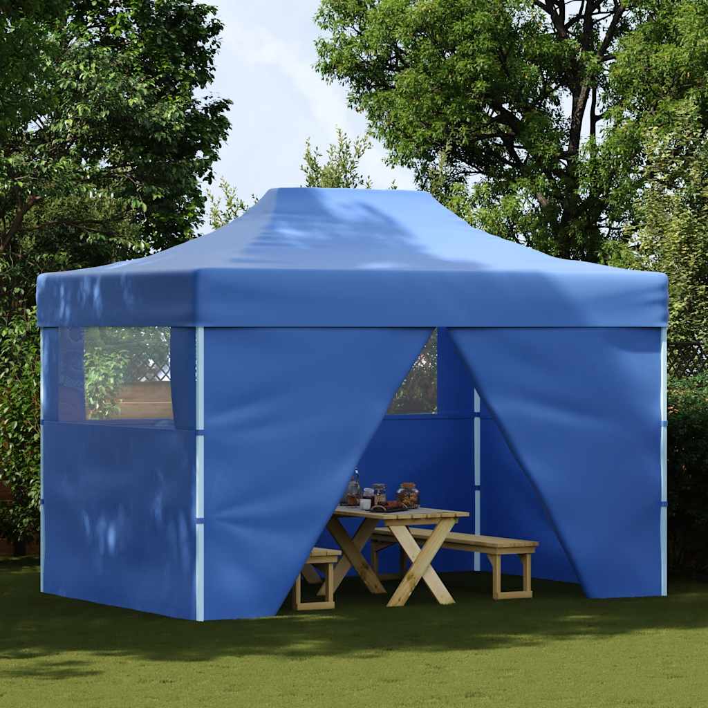 8718475501176_g_en_hd_1 vidaXL Foldable Tent Pop-Up with 4 Side Walls 3x4.5 m Blue - Image 2