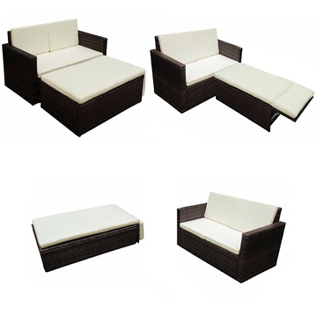 8718475503385_g_en_hd_3 vidaXL 2 Piece Garden Lounge Set with Cushions Poly Rattan Brown - Image 4