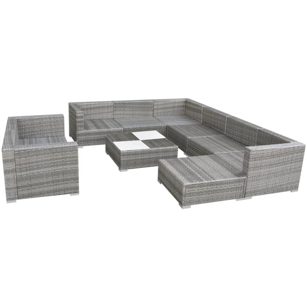 8718475503415_g_en_hd_2 vidaXL 10 Piece Garden Lounge Set with Cushions Poly Rattan Grey - Image 4