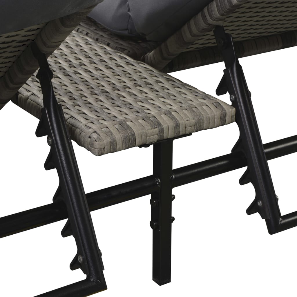 8718475504788_g_en_hd_3 vidaXL Double Sun Lounger with Cushion Poly Rattan Grey - Image 4