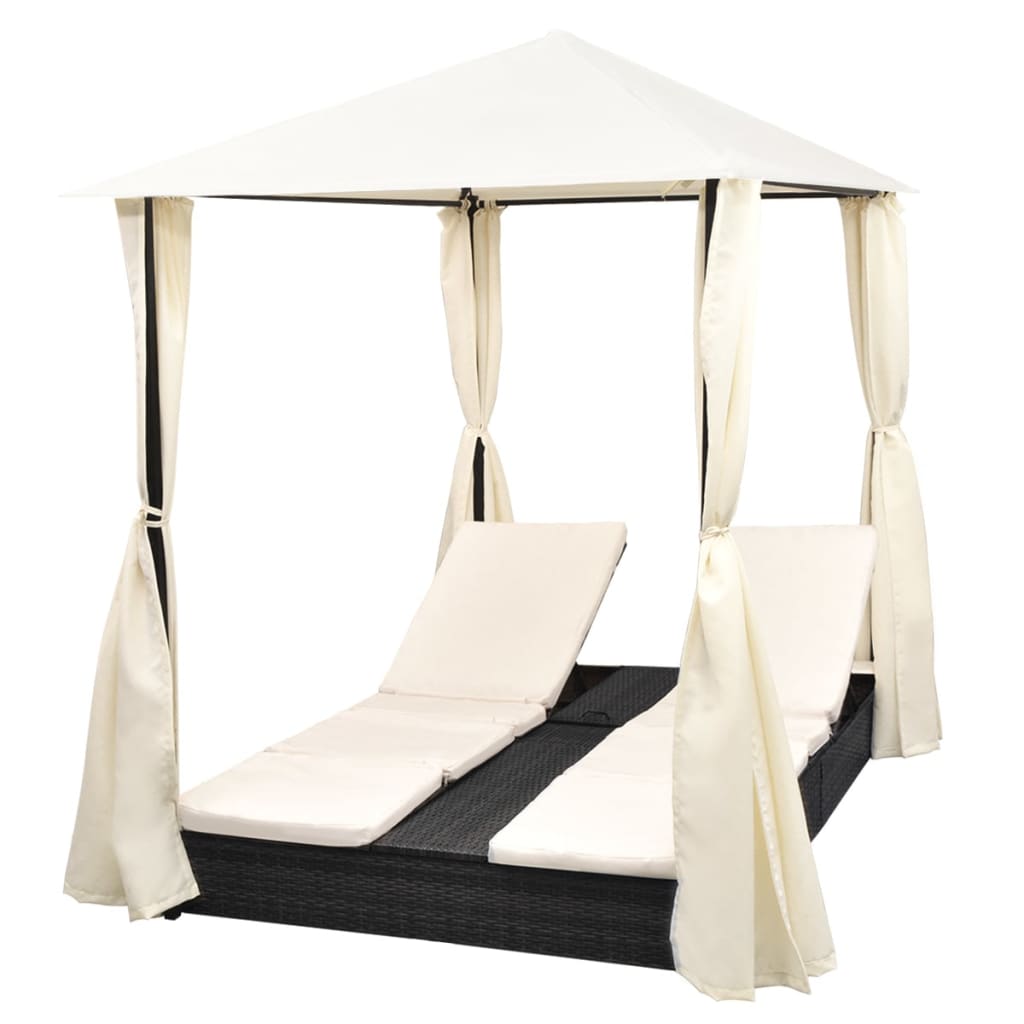 8718475504818_g_en_hd_1 vidaXL Double Sun Lounger with Curtains Poly Rattan Black - Image 3