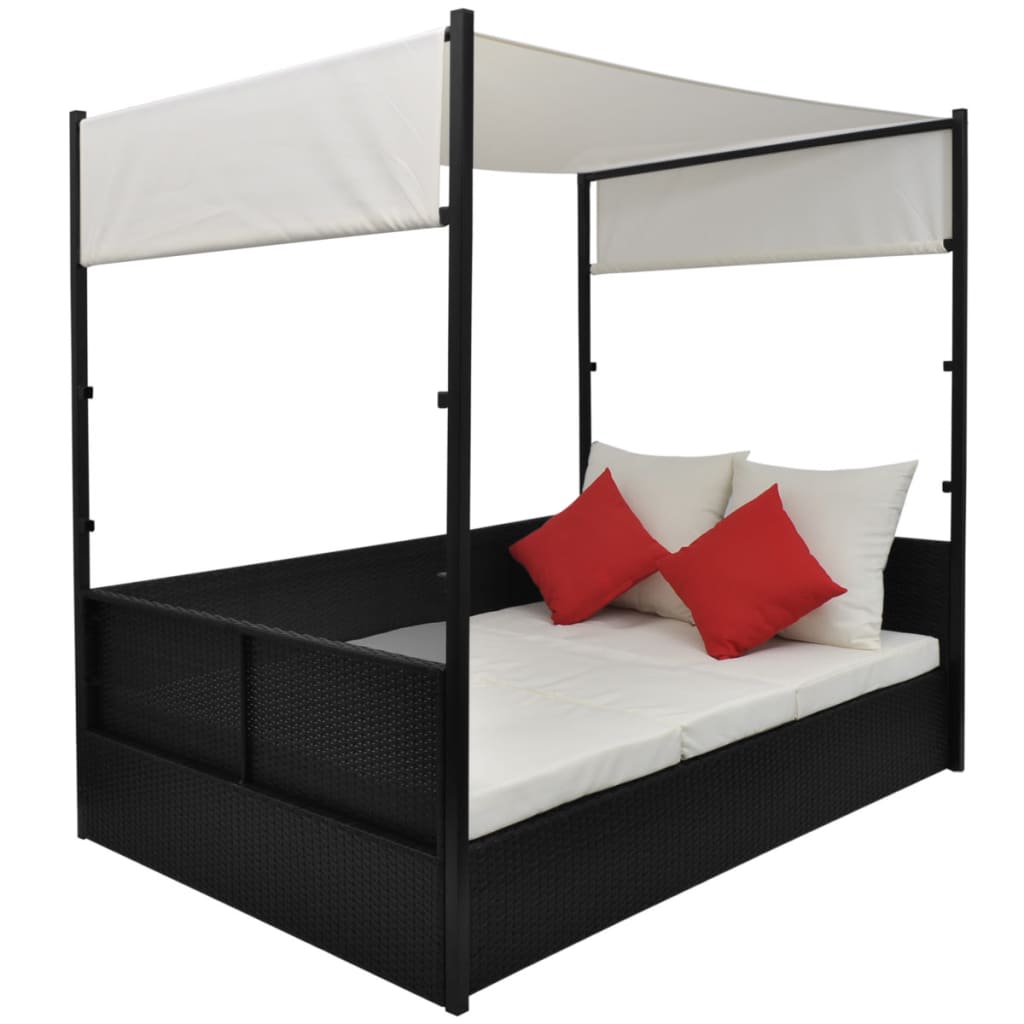 8718475504917_g_en_hd_3 vidaXL Garden Bed with Canopy Black 190x130 cm Poly Rattan - Image 4