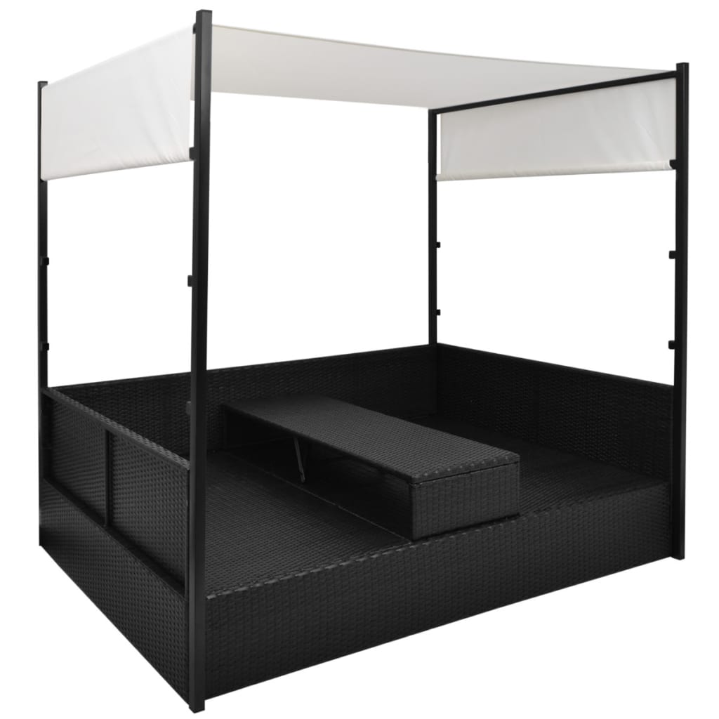 8718475504917_g_en_hd_4 vidaXL Garden Bed with Canopy Black 190x130 cm Poly Rattan - Image 5