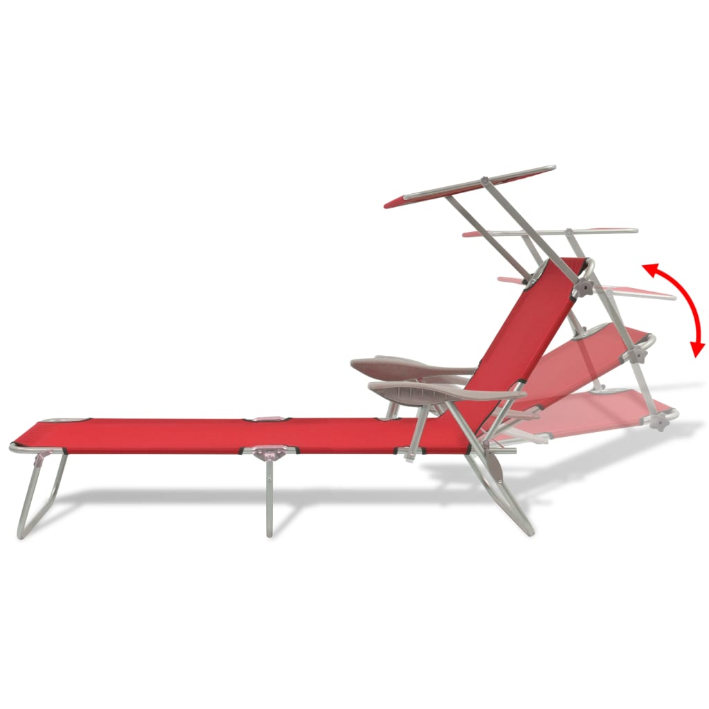 8718475505235_g_en_hd_4 vidaXL Sun Lounger with Canopy Steel Red - Image 5