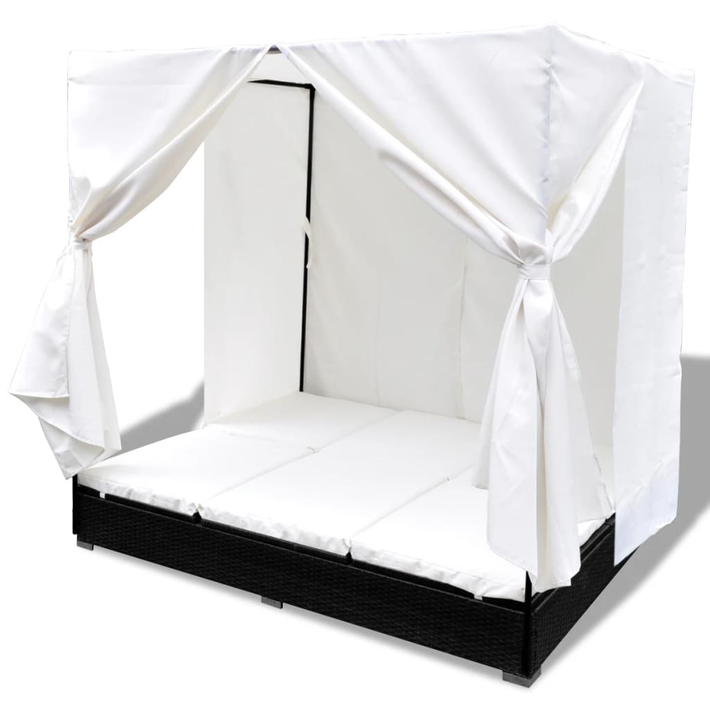 8718475505389_g_en_hd_2 vidaXL Outdoor Lounge Bed with Curtains Poly Rattan Black - Image 4
