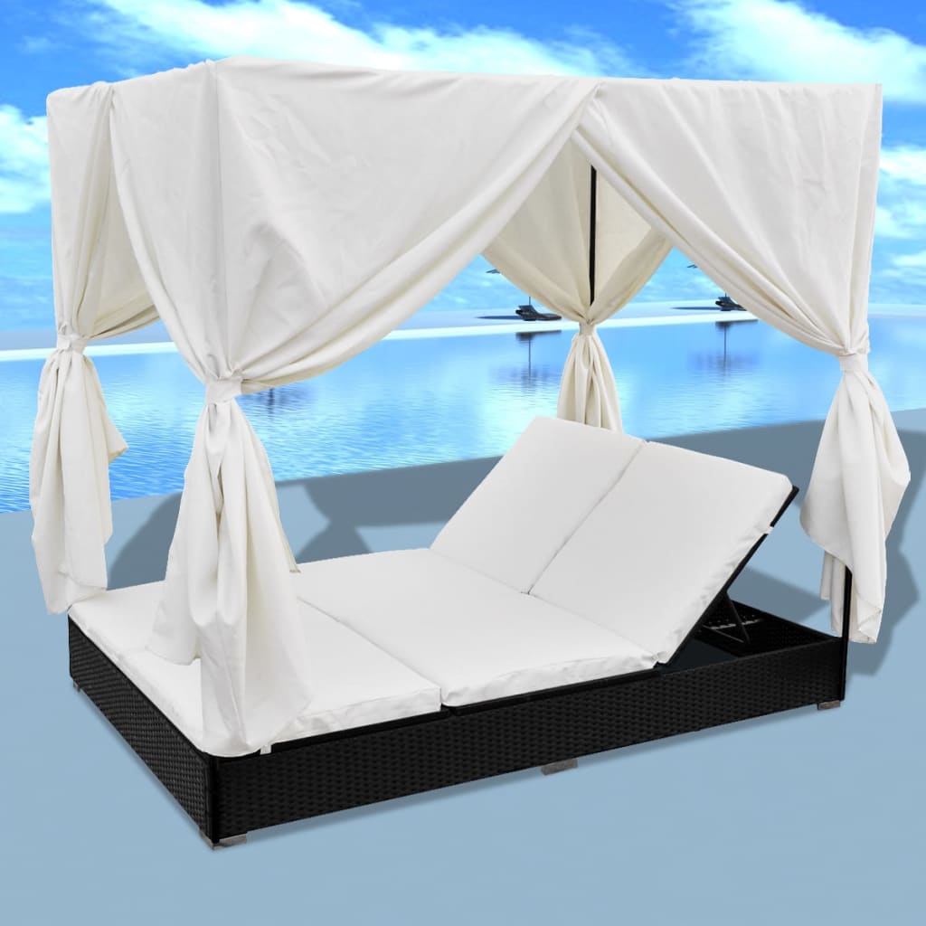 8718475505389_g_en_hd_3 vidaXL Outdoor Lounge Bed with Curtains Poly Rattan Black - Image 5