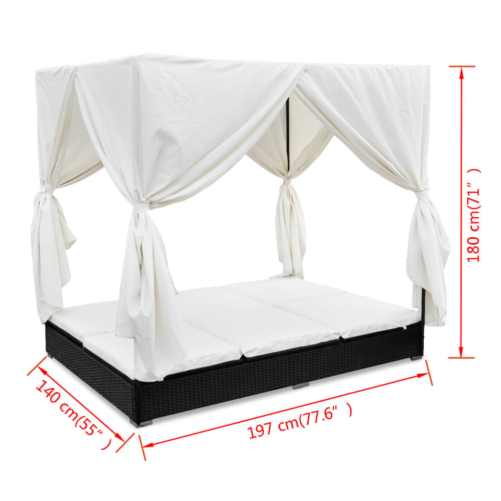 8718475505389_g_en_hd_9 vidaXL Outdoor Lounge Bed with Curtains Poly Rattan Black - Image 11