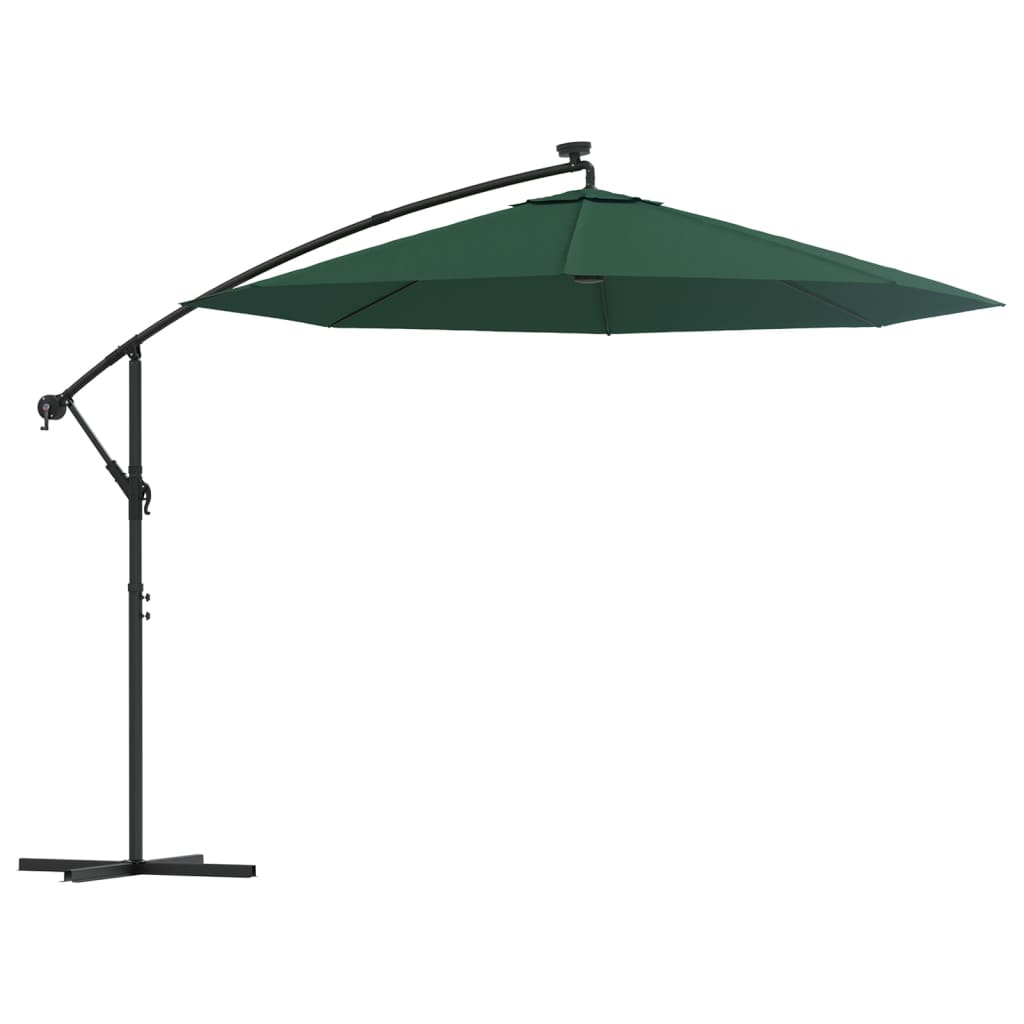 8718475505570_a_en_hd_1 vidaXL Hanging Garden Parasol with LED Lighting 300 cm Green Metal Pole - Image 2
