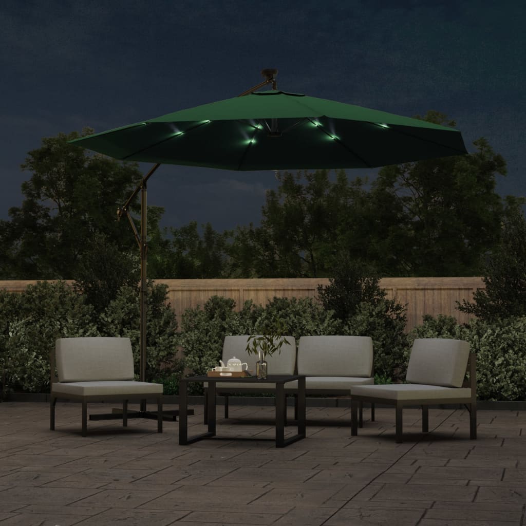 8718475505570_g_en_hd_1 vidaXL Hanging Garden Parasol with LED Lighting 300 cm Green Metal Pole - Image 3