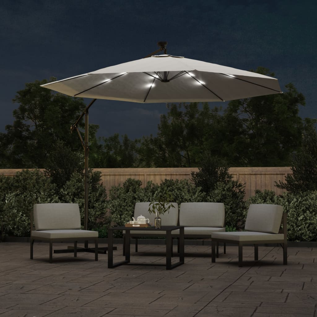 8718475505587_g_en_hd_1 vidaXL Hanging Garden Parasol with LED Lighting 300 cm Sand Metal Pole - Image 3