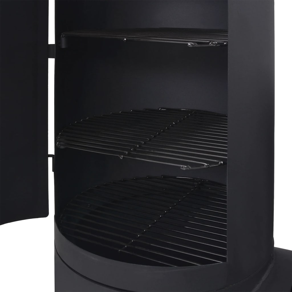 8718475507185_g_en_hd_3 vidaXL BBQ Charcoal Smoker with Bottom Shelf Black Heavy XXL - Image 4