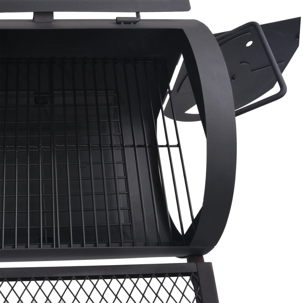 8718475507185_g_en_hd_5 vidaXL BBQ Charcoal Smoker with Bottom Shelf Black Heavy XXL - Image 6
