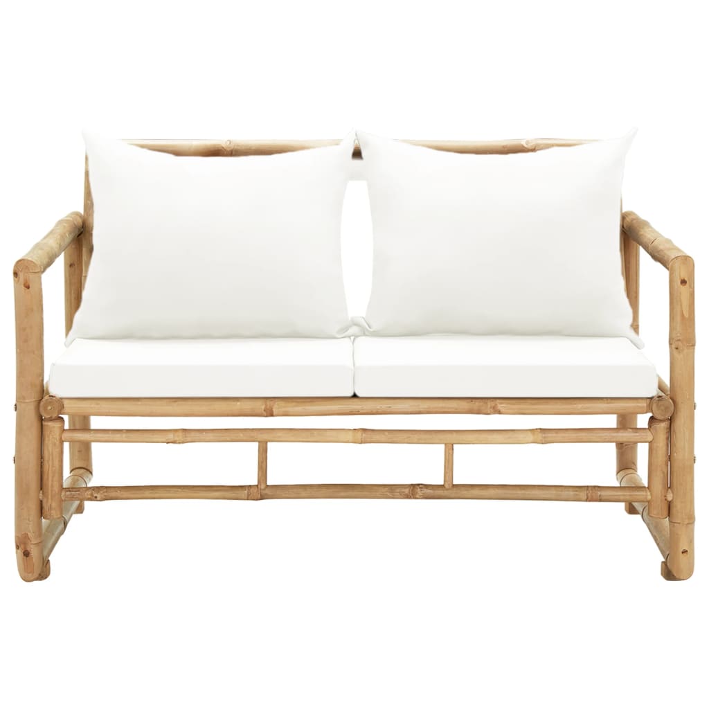 8718475507208_g_en_hd_1 vidaXL 2 Seater Garden Sofa with Cushions Bamboo - Image 2