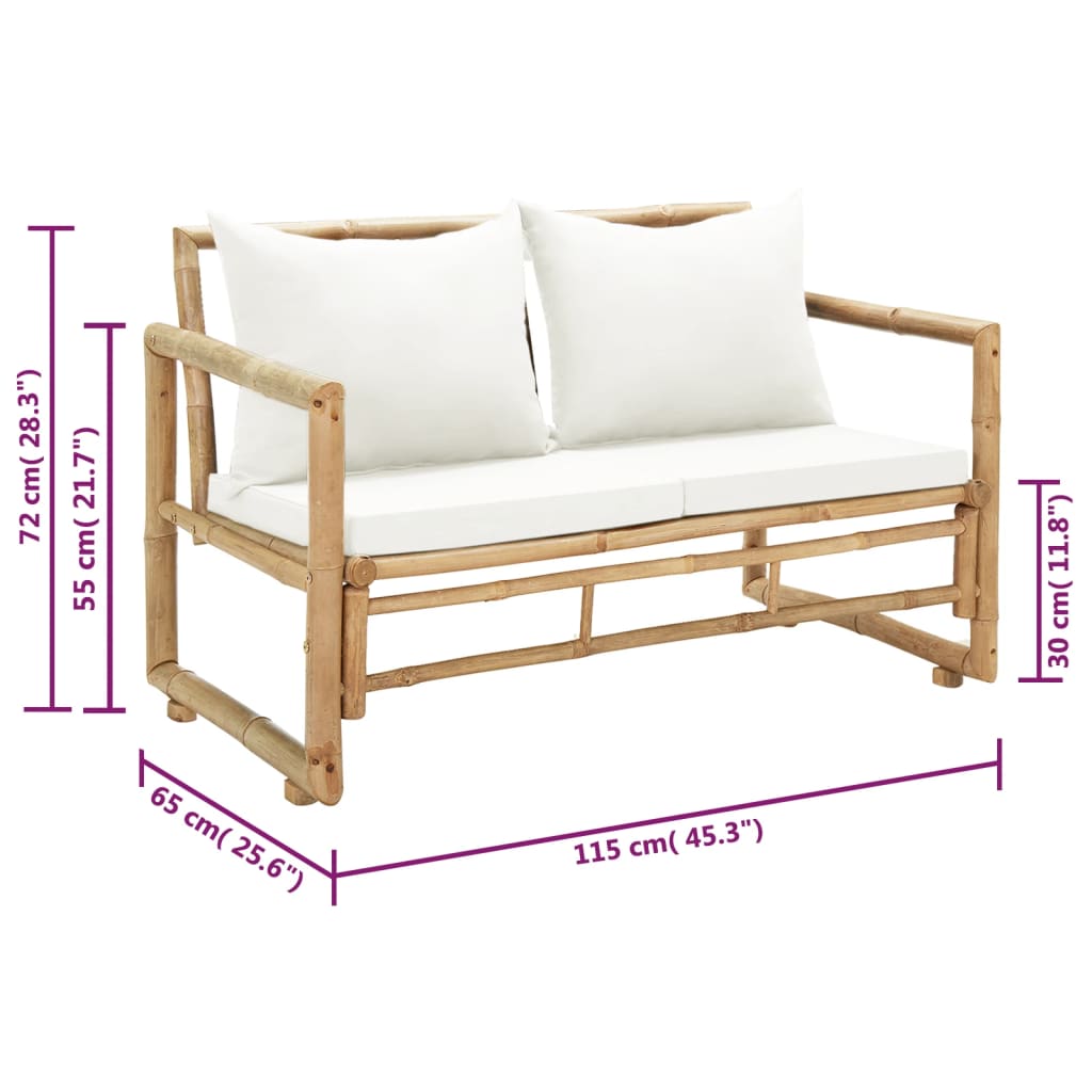 8718475507208_g_en_hd_7 vidaXL 2 Seater Garden Sofa with Cushions Bamboo - Image 8