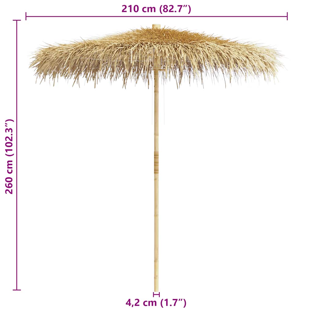 8718475507239_g_en_hd_10 vidaXL Bamboo Garden Parasol with Banana Leaf Roof 210 cm - Image 12
