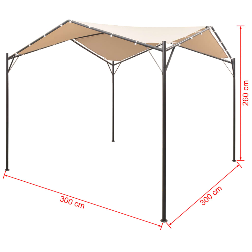 8718475507314_g_en_hd_7 vidaXL Gazebo Pavilion Tent Canopy 3x3 m Steel Beige - Image 8
