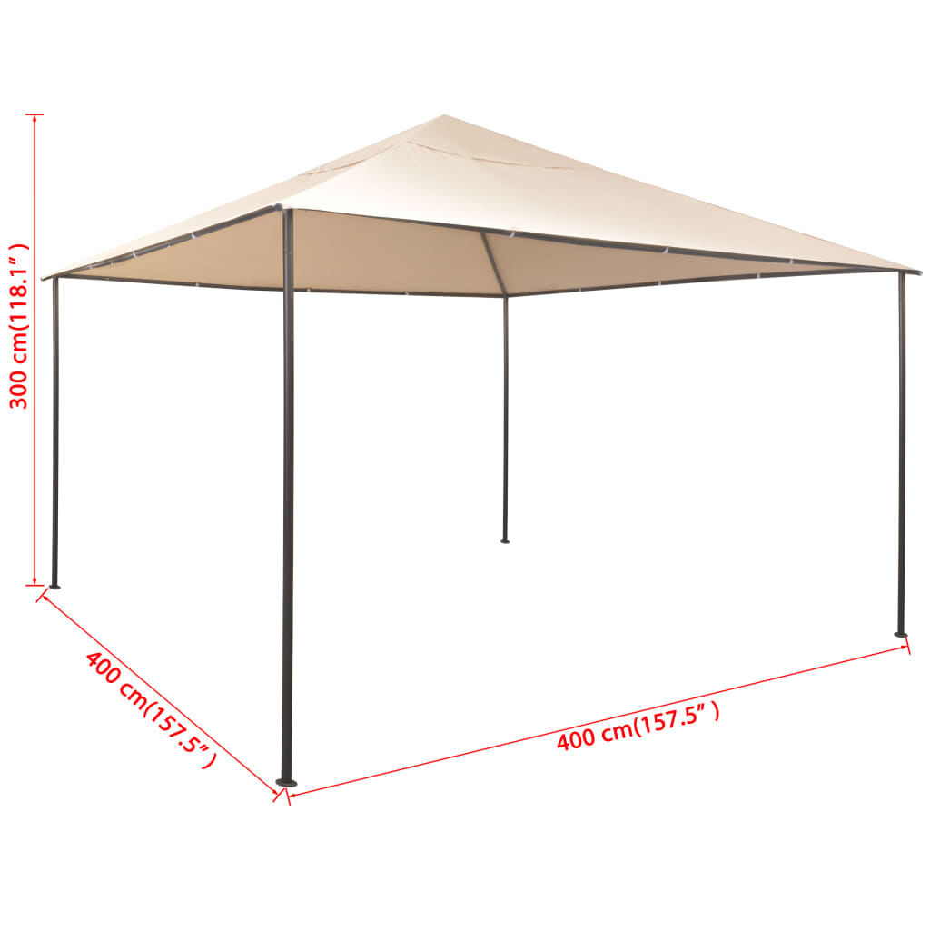 8718475507345_g_en_hd_7 vidaXL Gazebo Pavilion Tent Canopy 4x4 m Steel Beige - Image 8